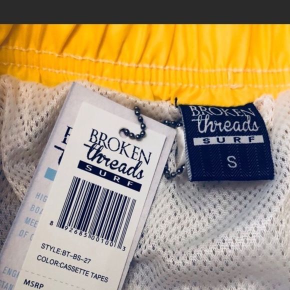 Retro Mixed Tape Swim Trunks NEW Men’s S - Picture 4 of 5